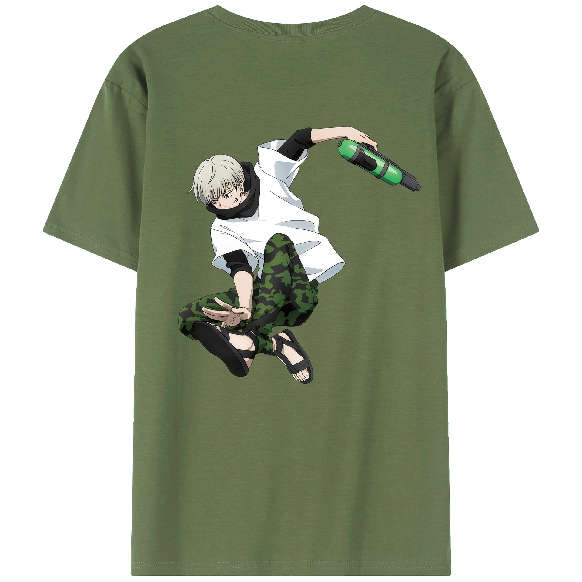（画像用） 呪術廻戦 Jujutsu Kaisen 綿100％ メンズ半袖Tシャツ（バックプリント） 通気性